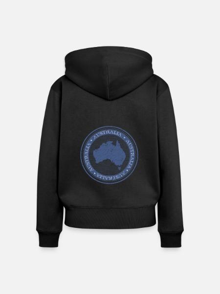 Australia - Frauen Premium Bio Zip Hoodie - Schwarz