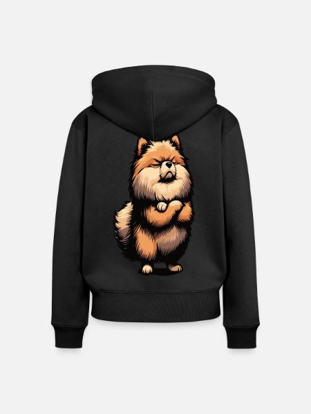 Zwergspitz Zwergspitze Zwerspitzhalter Spitz - Frauen Premium Bio Zip Hoodie - Schwarz