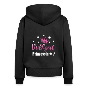 Vollzeitprinzessin Prinzessin Mädchen - Frauen Premium Bio Zip Hoodie - Schwarz - Hinten - Julia (174cm)