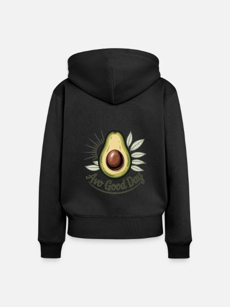Avo Good Day - Frauen Premium Bio Zip Hoodie - Schwarz