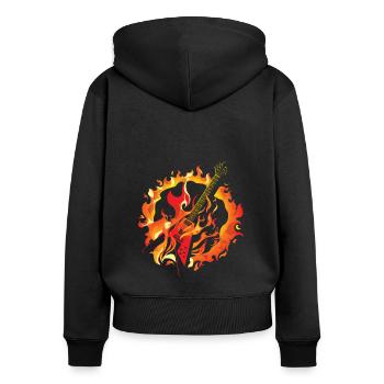 drôle guitariste guitariste joueur de guitare design de guitare - Sweat à capuche zippé Premium bio Femme - noir - Dos - Julia (174cm)