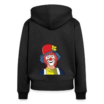 clown - Women's Premium Organic Zip Hoodie - black - Back - Julia (174cm)