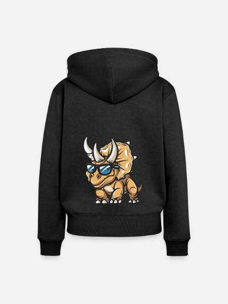 Dinosaurier triceratops Tier - Frauen Premium Bio Zip Hoodie - Schwarz