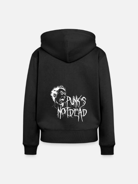 Punk's not dead - Frauen Premium Bio Zip Hoodie - Schwarz