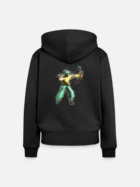 Gebühr Bogen hell glühend - Frauen Premium Bio Zip Hoodie - Schwarz