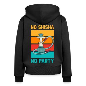 No Shisha No Party - Frauen Premium Bio Zip Hoodie - Schwarz - Hinten - Julia (174cm)