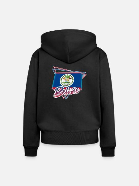 Belize - Frauen Premium Bio Zip Hoodie - Schwarz