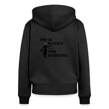 Equal Justice for everyone - Women's Premium Organic Zip Hoodie - black - Back - Julia (174cm)