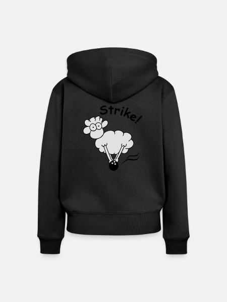 strike_bowl 1 - Frauen Premium Bio Zip Hoodie - Schwarz