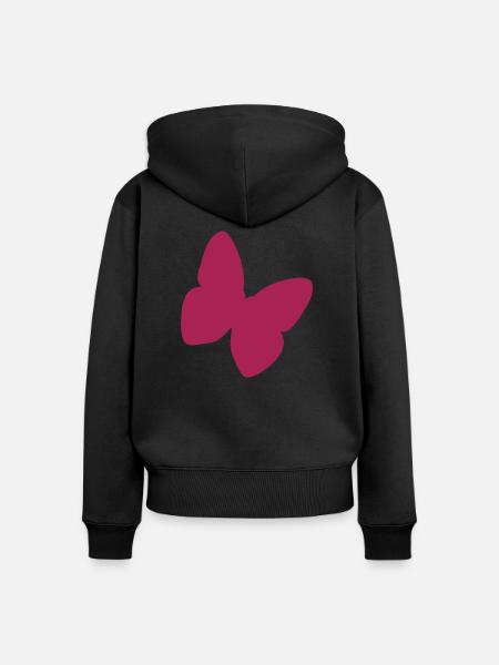 butterfly - Frauen Premium Bio Zip Hoodie - Schwarz