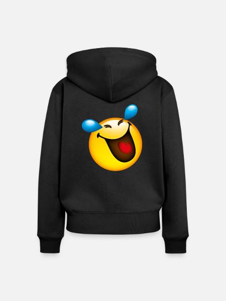 Smiley Smile - Frauen Premium Bio Zip Hoodie - Schwarz