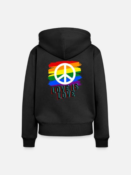 Love is love - Frauen Premium Bio Zip Hoodie - Schwarz