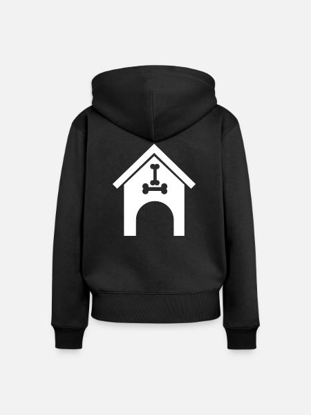 DOG CAT PET - Frauen Premium Bio Zip Hoodie - Schwarz