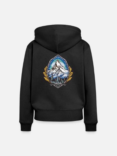 Berge Mountains - Frauen Premium Bio Zip Hoodie - Schwarz