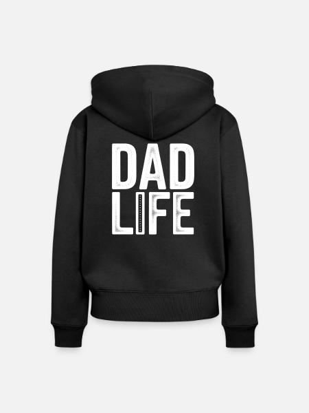 Dad Life - Frauen Premium Bio Zip Hoodie - Schwarz
