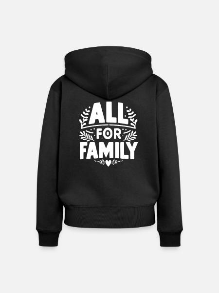 Alles für die Familie - Frauen Premium Bio Zip Hoodie - Schwarz
