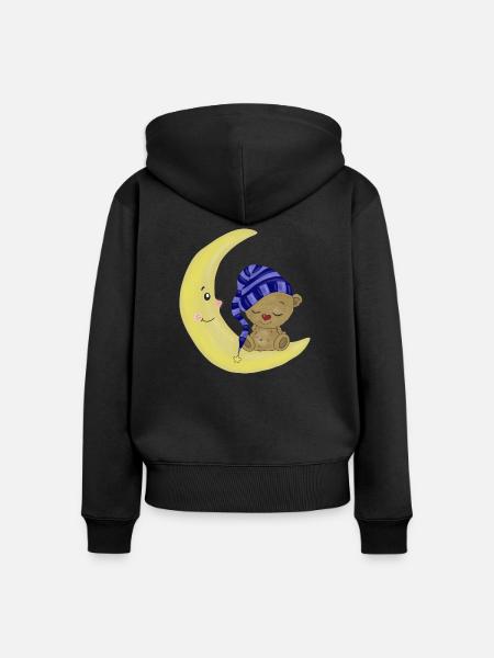 Gute Nacht Bärchen - Frauen Premium Bio Zip Hoodie - Schwarz