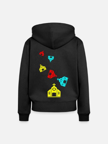 Kirche glaube - Frauen Premium Bio Zip Hoodie - Schwarz