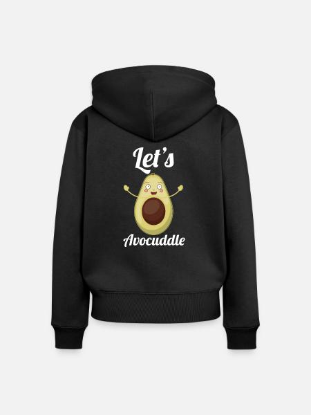 Avocado - Frauen Premium Bio Zip Hoodie - Schwarz