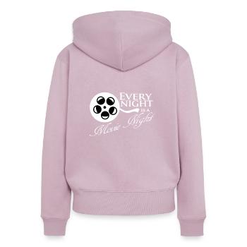 films - Sweat à capuche zippé Premium bio Femme - rose poudré - Dos - Julia (174cm)