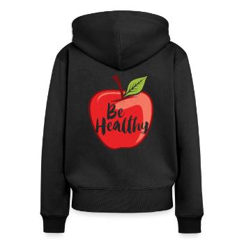 santé - Sweat à capuche zippé Premium bio Femme - noir - Dos - Julia (174cm)