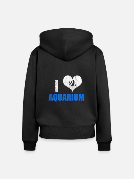 Aquarium Süchtiger - Frauen Premium Bio Zip Hoodie - Schwarz