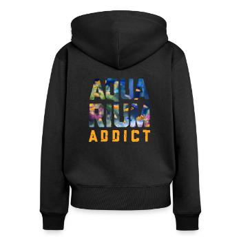 addicted to aquarium - Women's Premium Organic Zip Hoodie - black - Back - Julia (174cm)