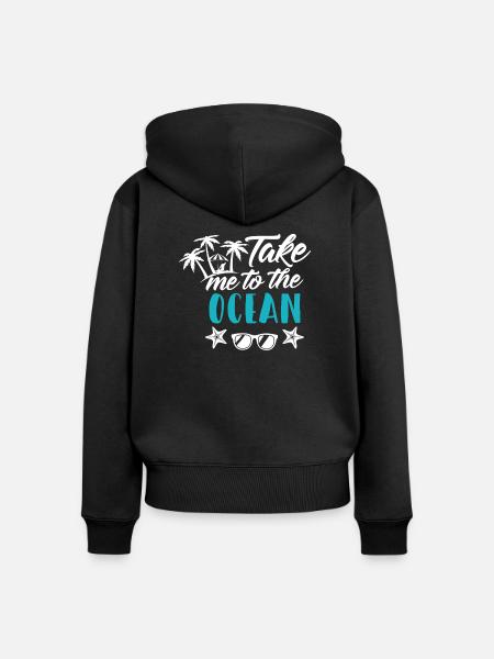 Ozean Urlaub - Frauen Premium Bio Zip Hoodie - Schwarz