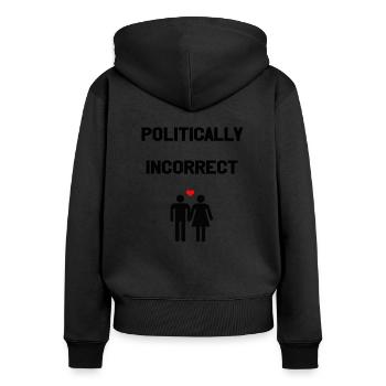 politisch inkorrekt hetero paar geschenkidee herz - Frauen Premium Bio Zip Hoodie - Schwarz - Hinten - Julia (174cm)