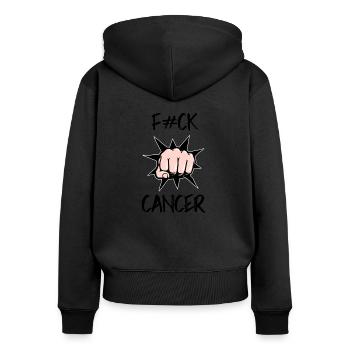 Survivor cancer gift tshirt hospital idea support - Women's Premium Organic Zip Hoodie - black - Back - Julia (174cm)