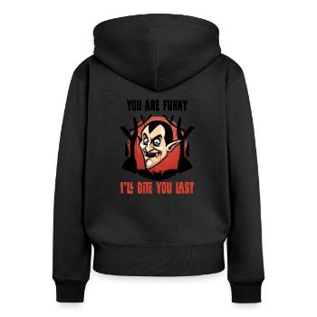 Halloween vampire tenue Tshirt drôle cadeau - Sweat à capuche zippé Premium bio Femme - noir - Dos - Julia (174cm)