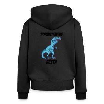 TRex overbite funny meme TRex Tshirt gift - Women's Premium Organic Zip Hoodie - black - Back - Julia (174cm)