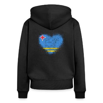 Aruba - Women's Premium Organic Zip Hoodie - black - Back - Julia (174cm)