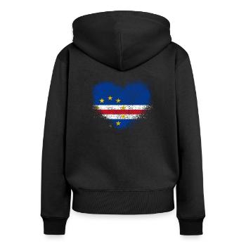 Cap-Vert - Sweat à capuche zippé Premium bio Femme - noir - Dos - Julia (174cm)