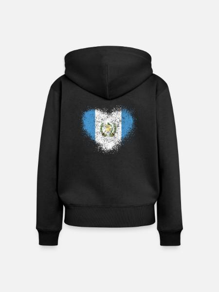 Guatemala - Frauen Premium Bio Zip Hoodie - Schwarz