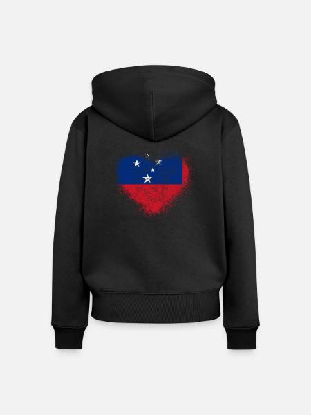 Samoa - Frauen Premium Bio Zip Hoodie - Schwarz
