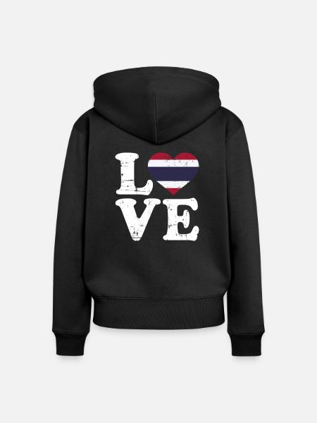 Thailand - Frauen Premium Bio Zip Hoodie - Schwarz