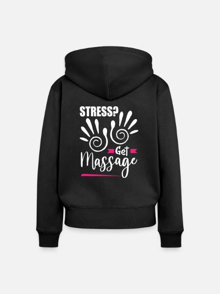 Massage - Frauen Premium Bio Zip Hoodie - Schwarz