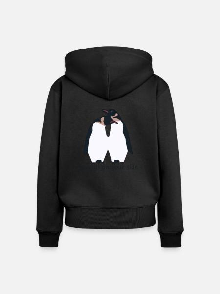 Süßes Pinguinpaar Liebe Love cute Penguin couple - Frauen Premium Bio Zip Hoodie - Schwarz