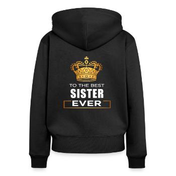 Meilleure soeur - Sweat à capuche zippé Premium bio Femme - noir - Dos - Julia (174cm)