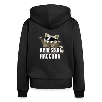 Raccoon Ski Jumping Instructor Ski Jumper - Women's Premium Organic Zip Hoodie - black - Back - Julia (174cm)