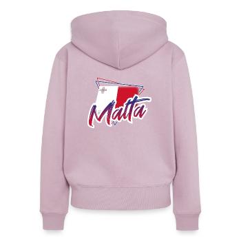 Malta - Frauen Premium Bio Zip Hoodie - Altrosa - Hinten - Julia (174cm)