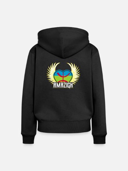Amazigh - Frauen Premium Bio Zip Hoodie - Schwarz