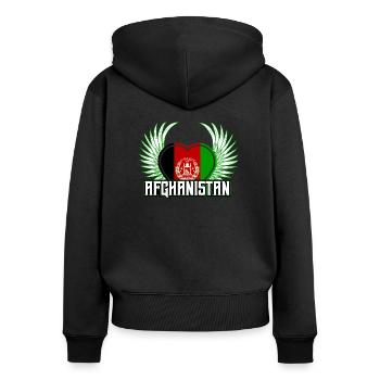 Afghanistan - Women's Premium Organic Zip Hoodie - black - Back - Julia (174cm)