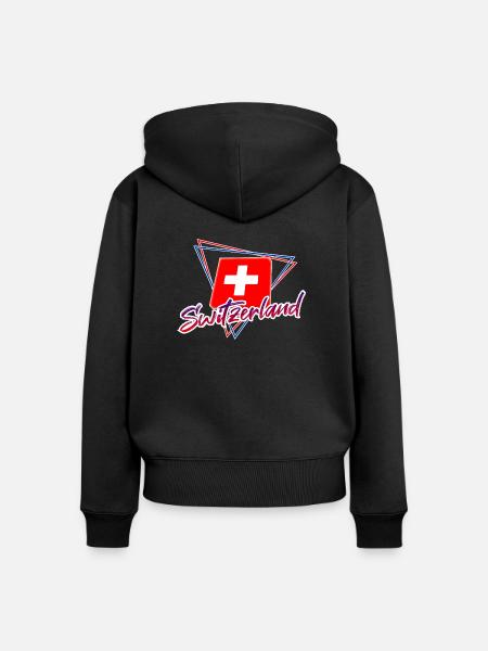 Schweiz - Frauen Premium Bio Zip Hoodie - Schwarz