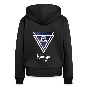 Libra zodiac sign - Women's Premium Organic Zip Hoodie - black - Back - Julia (174cm)