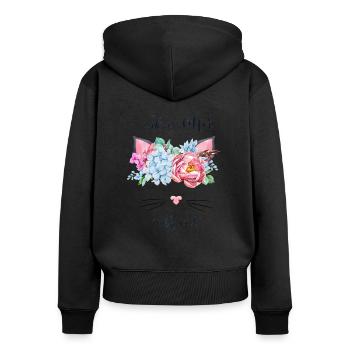 life is better with cats - Women's Premium Organic Zip Hoodie - black - Back - Julia (174cm)