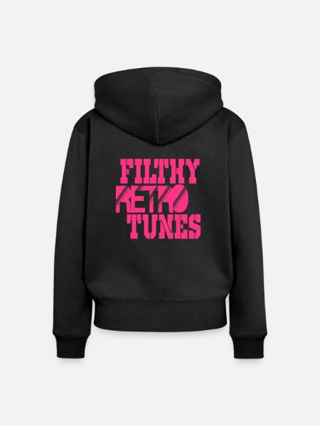 schmutzige Retro-Melodien - Frauen Premium Bio Zip Hoodie - Schwarz
