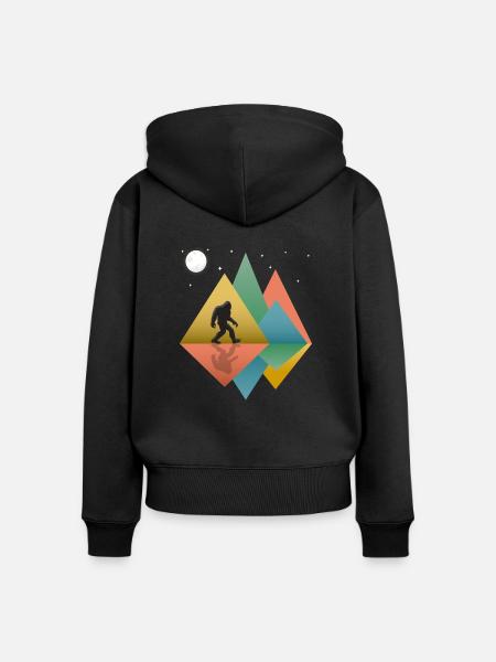 Bigfoot Retro - Frauen Premium Bio Zip Hoodie - Schwarz