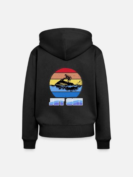 Jetski - Frauen Premium Bio Zip Hoodie - Schwarz